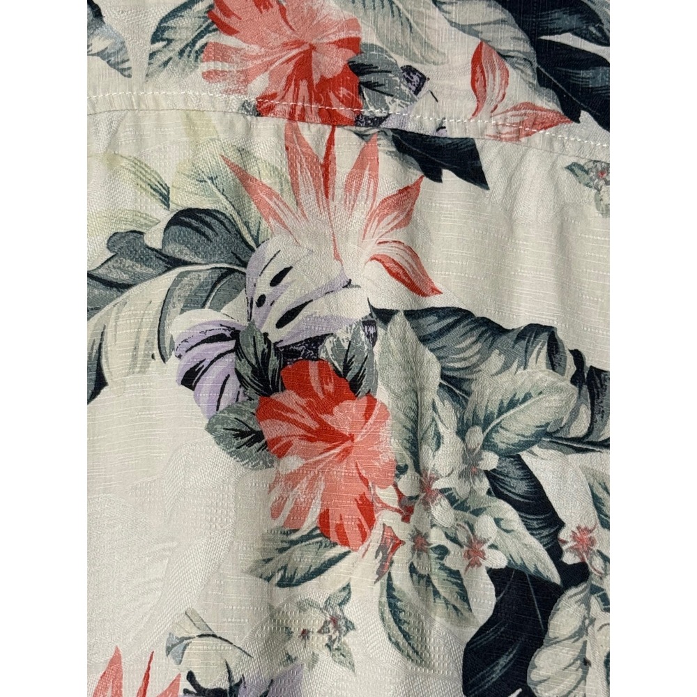 Tommy Bahama Silk Floral Shirt Large Tropical Aloha Island Resort Summer Camp